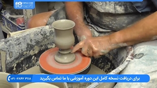 آموزش ساخت جا شمعی زیبای پایه دار سفالی