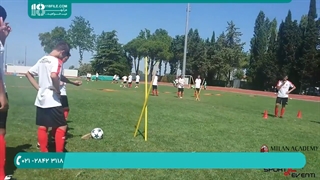 فوتبال به کودکان _ تمرین پاسکاری و جابجایی در زمین