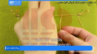 آموزش مکرومه بافی | مکرومه - بافت دستبند مکرومه با سنگ برش خورده