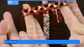 آموزش مکرومه بافی دستبند _ ساخت دستبند با گره مربعی شکل رنگی