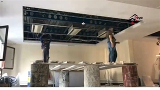 اجرای سقف کاذب بصورت دور باکس و تایل گچی