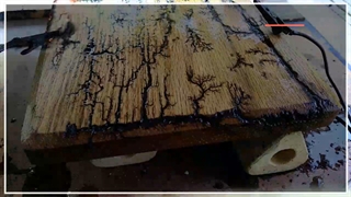 رنگ آمیزی طرح های پیاده سازی لیختنبرگ روی چوب با رزین و رنگ های مختلف