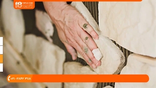 آموزش دوغاب کاری در نصب سنگ آنتیک