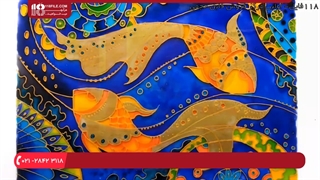 آموزش نقاشی روی شیشه // کشیدن نقاشی ماهی روی طلق