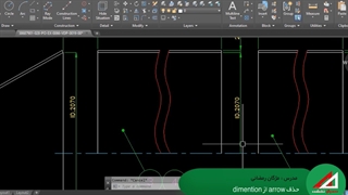 حذف dimention از arrow در نقشه کشی صنعتی