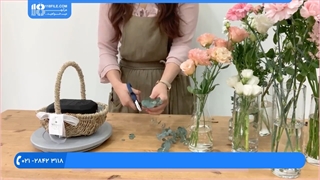آموزش درست کردن سبد گل با گل طبیعی