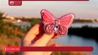 آموزش جواهر دوزی _ دوخت گل سینه طرح پروانه شیک و زیبا