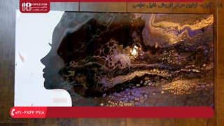آموزش نقاشی با رزین // نقاشی آبستره چهره زن بر روی کاشی