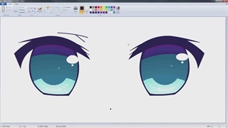 【 Real Time 】 How I Draw Anime Eyes using Mouse on MS Paint
