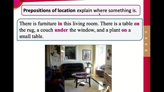 آموزش زبان انگلیسی : آموزش گرامر مقدماتی Preposition of Location