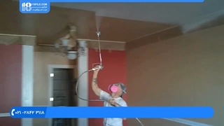 6.رنگ آمیزی ساختمان-رنگ کردن سقف با پیستوله 1 -مالک پور