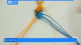 چگونگی بافت دستبند دخترانه با دو رنگ نخ قیطانی