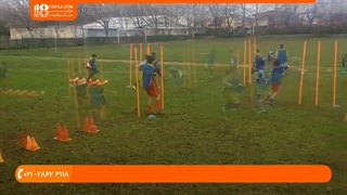 آموزش فوتبال به کودکان - تمرینات هماهنگی بدن و عبور از بین موانع