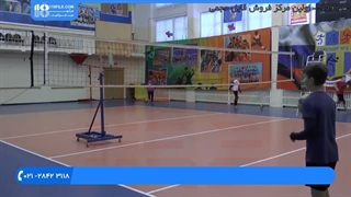 آموزش والیبال کودکان - آموزش ضربه زدن و عبور توپ و حمله کردن به کمک تجهیزات