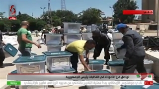 مراسل الإخباریة من حلب  ولید هنایة _ تواصل فرز الأصوات فی انتخابات رئیس الجمهوریة