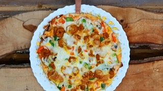 پیتزای میگو-ماهی خان