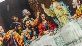 تابلو فرش دستباف شام آخر ( طرح جدید ) - تابلو فرش دستباف ابری سردرود