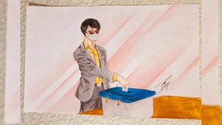 نقاشی انیمه ای انتخابات توسط خودم