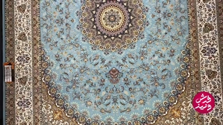 فرش ماشینی ۱۲۰۰شانه زمینه آبی