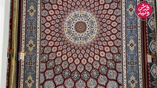 فرش ۱۲۰۰شانه ماشینی زمینه قرمز