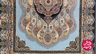 فرش ۱۲۰۰شانه ماشینی زمینه آبی