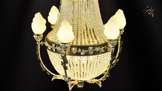 لوستر 18 شعله پارس لوستر فراهانی طرح کریستال