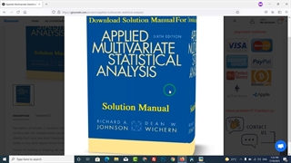 Solution Manual  Applied Multivariate Statistical Analysis 6th edition Richard A Jonson Dean Wichern