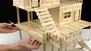 آموزش درست کردن کلبه با چوب بستنی