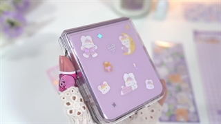 Aesthetic ASMR unboxing/ اسمر انباکسینگ/^^ انباکس گوشی تاشو سامسونگ گلکسی z flip 5  +بررسی کامل و تزئین قاب