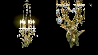 لوستر برنزی 4 شاخه پارس لوستر فراهانی