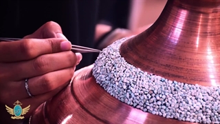 مراحل فیروزه کوبی در صنایع دستی آقاجانی