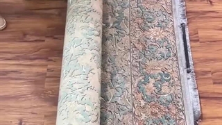 فرش ابریشم ماشینی 1200 شانه سبز آبی، خاص‌ترین فرش فروشگاه اینترنتی صفافرش