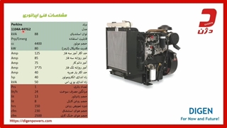 کاربرد + مشخصات فنی دیزل ژنراتور 88 کاوا پرکینز ـ دژن ژنراتور