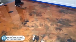 کفپوش اپوکسی متالیک: ترکیب بی‌نظیر برنجی و سیاه!